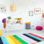Modern designed baby room with colorful decorations